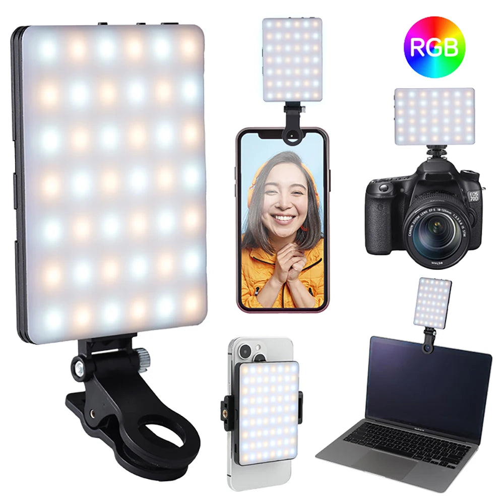 Mini clip d'éclairage LED RVB – Éclairage compact pour vlogs, selfies et vidéos