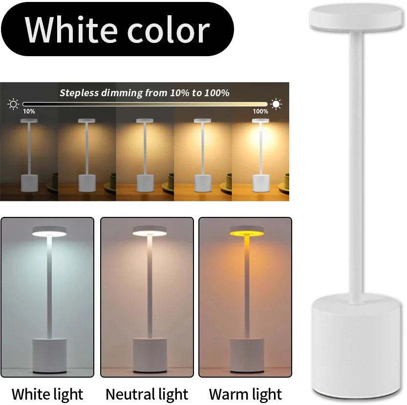 Simple Touch Sensor LED Table Lamp – Rechargeable & Elegant