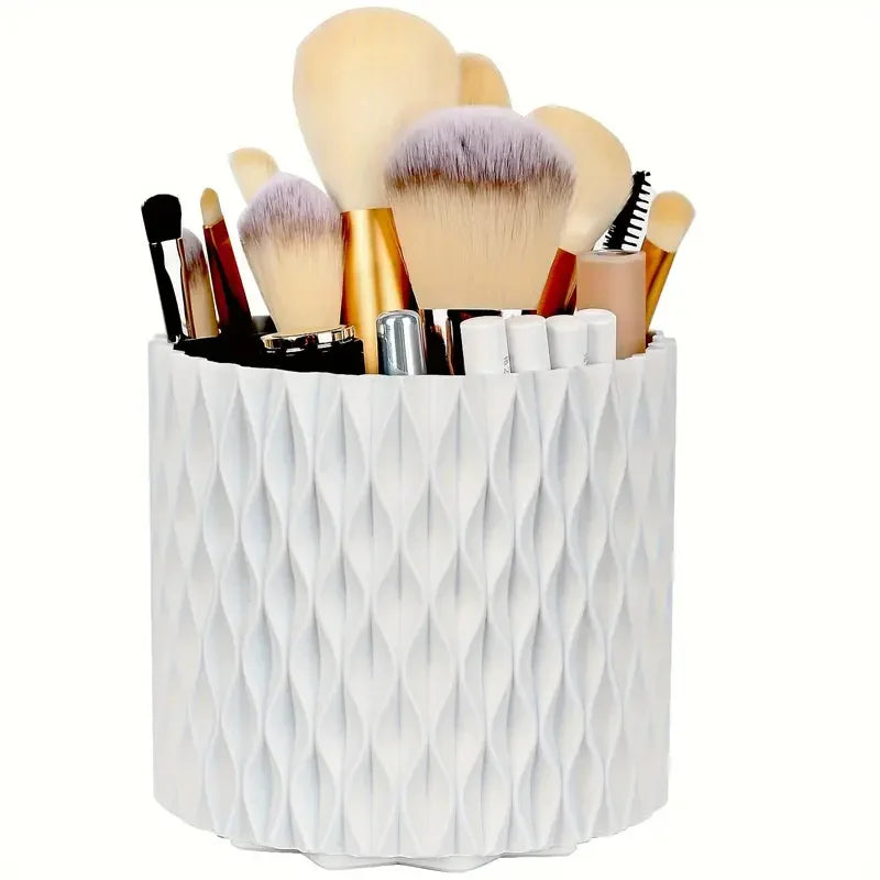 360° Rotating 5-Slot Makeup Brush Holder & Desk Organizer