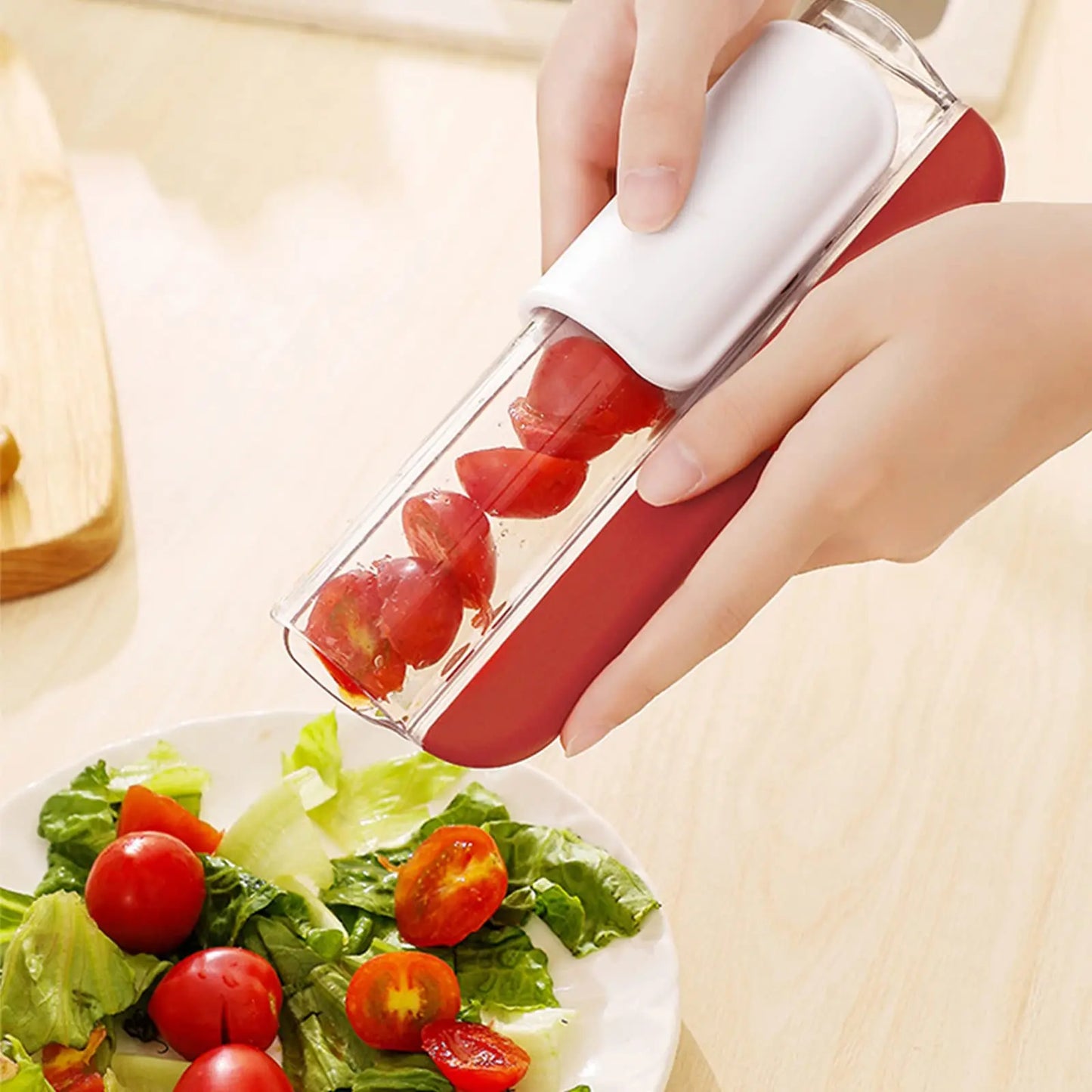 Multi-Function Tomato and Grape Cutter for Fruit and Salad Prep